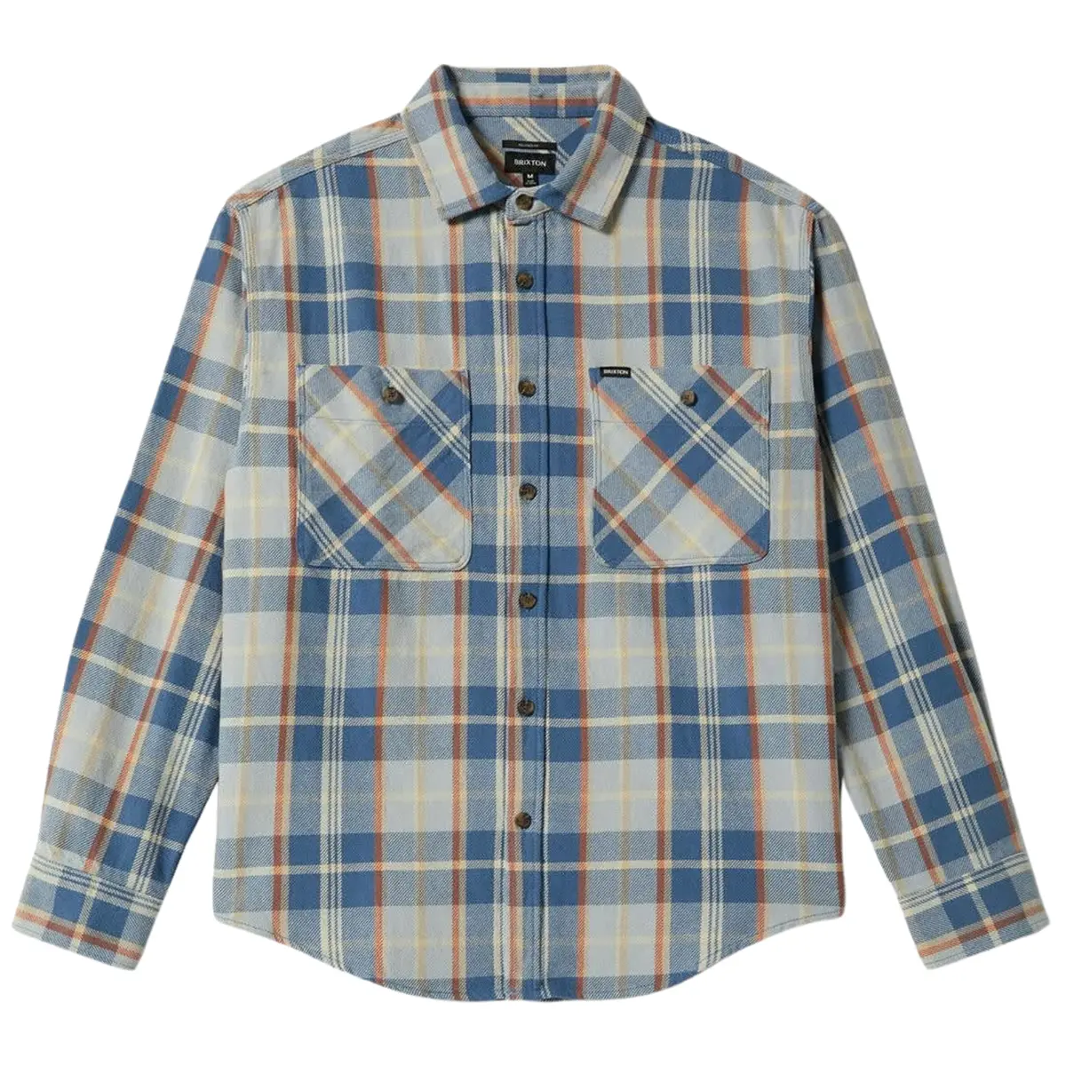 Vintage Wash Flannel - Blue/Soft Blue/Orange 3
