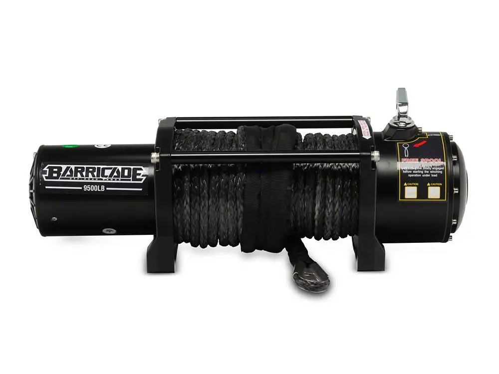 Barricade 9,500 Lb. Winch With Black Synthetic Rope (Universal; Some Adaptation May Be Required) 2