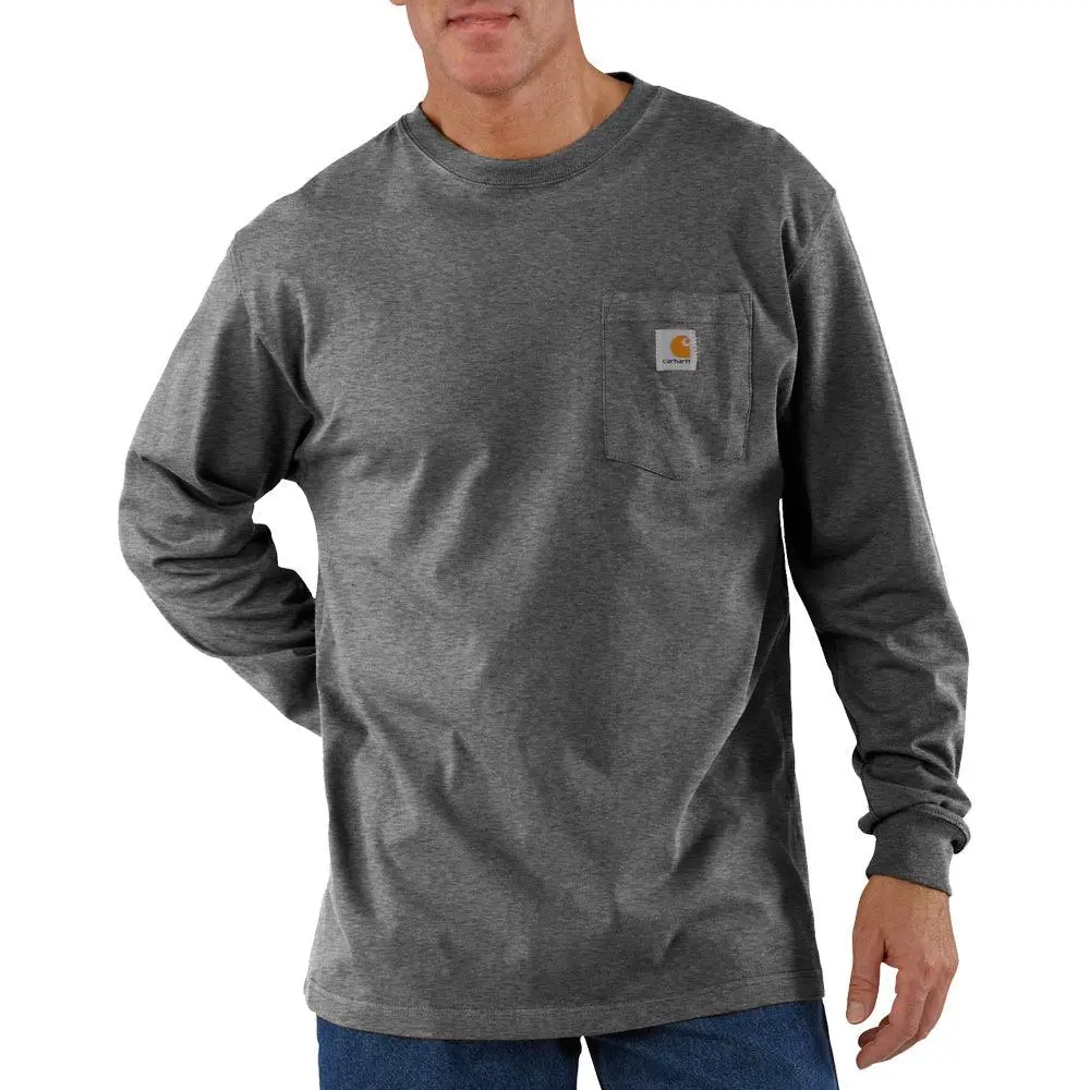 K126 - Workwear Long Sleeve Pocket T-Shirt - Carbon 1