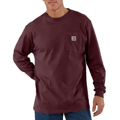 K126 - Loose Fit Heavyweight Long-Sleeve Pocket T-Shirt - Port 1