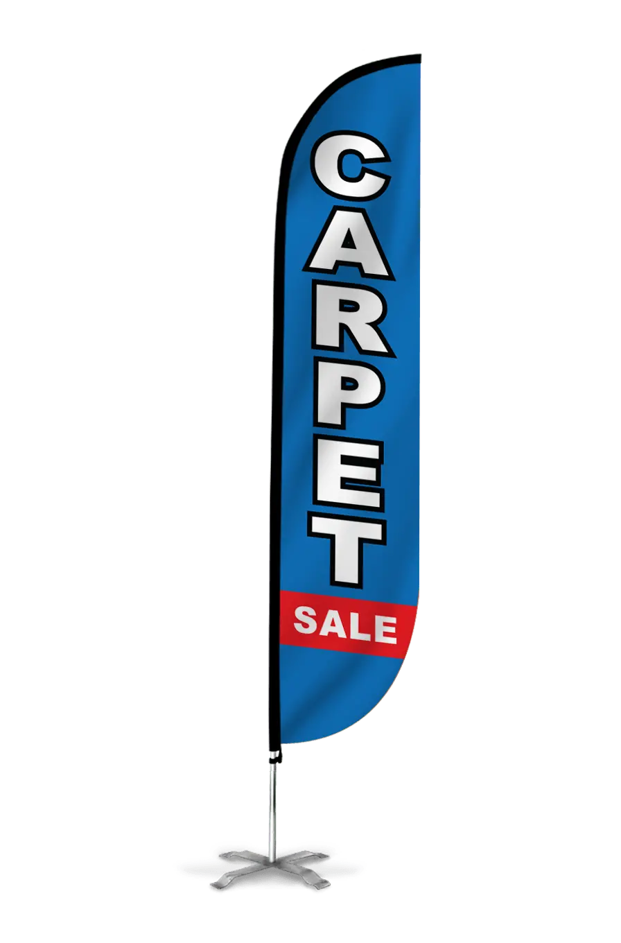 Carpet Sale Feather Flag Blue & Red 1