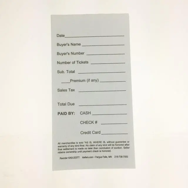 2-Part Cashier Ticket Tallies (250/Pack) 1