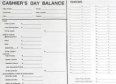 Cashier's Daily Balance Form (1 Or 2-Part) 1