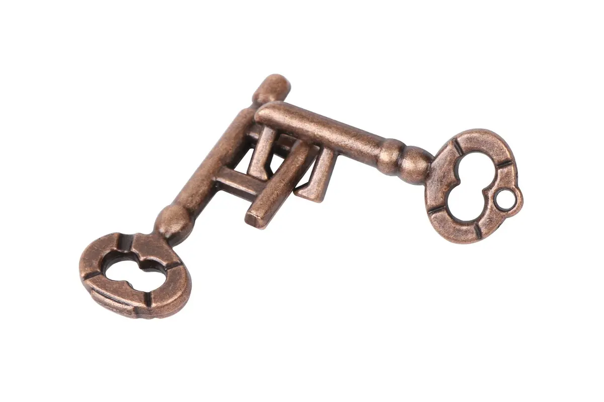 Cast Two Keys Puzzle - Tetso Metal Puzzle 1