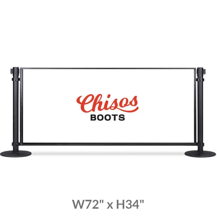 Post & Panel Barrier - 6' Ft. Standard Height, Black (W72" X H34") 1