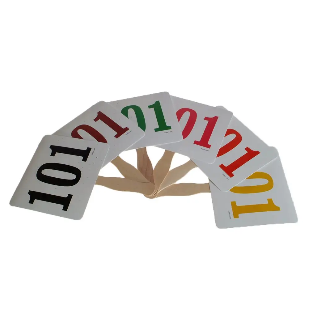 Stock Colored Number Bid Paddles (100/Pack) 1
