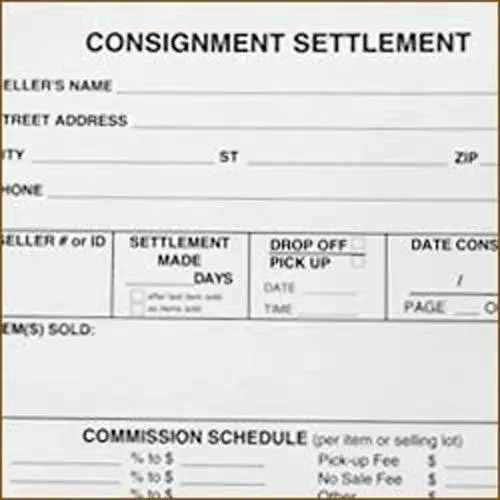 Consignment Settlement (100/Pack) 1