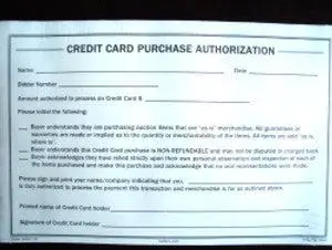 Credit Card Purchase Authorization (100/Pack) 2-Part 1