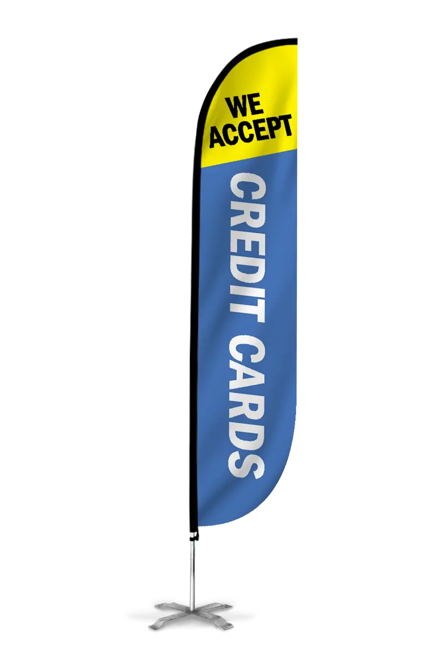 Credit Cards Accepted Feather Flag 12Ft 1