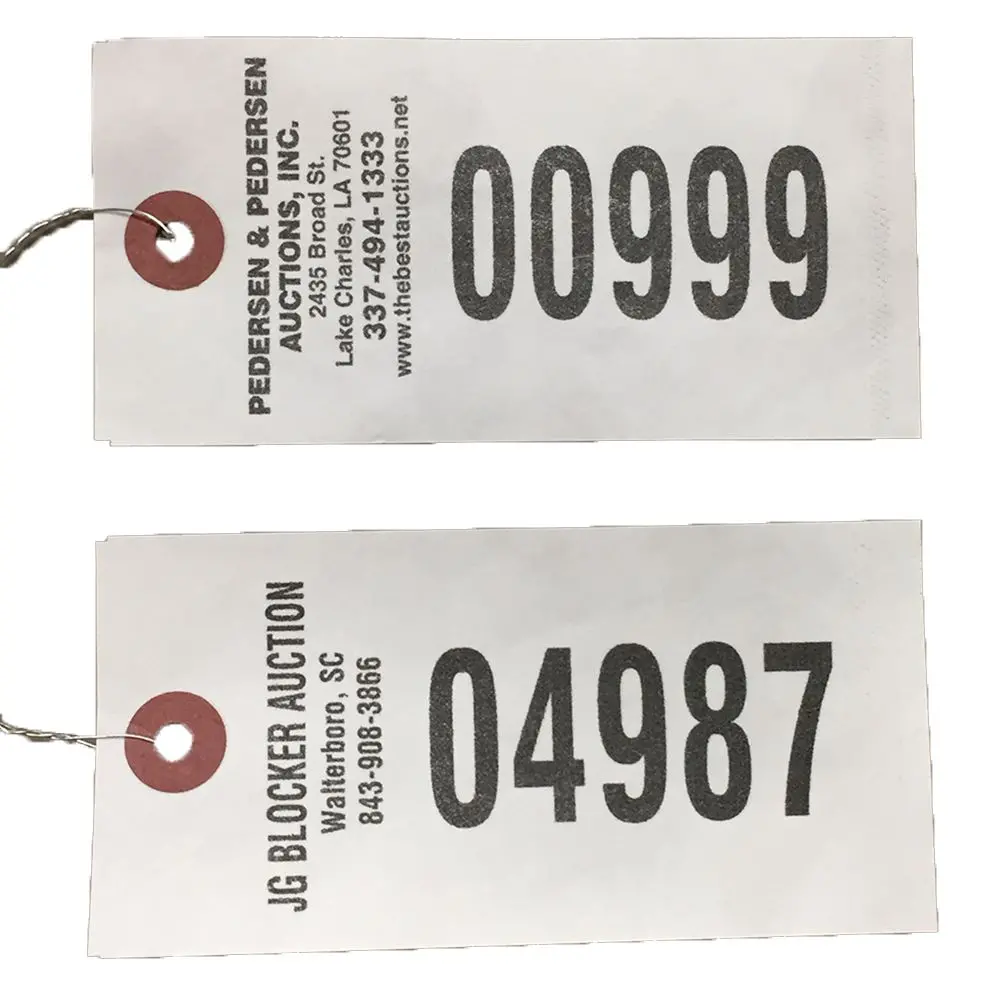 Custom Wired 2-Sided #5 Numbered Tuff Tags (1000/Pack) (Min. 5000) 1
