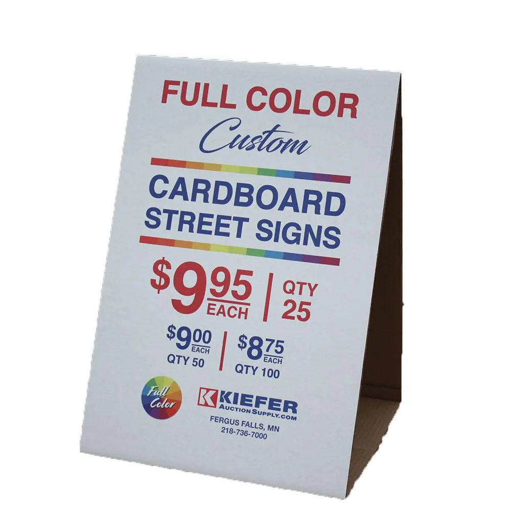 Custom Cardboard Tent Street Signs (25/Pack) 1