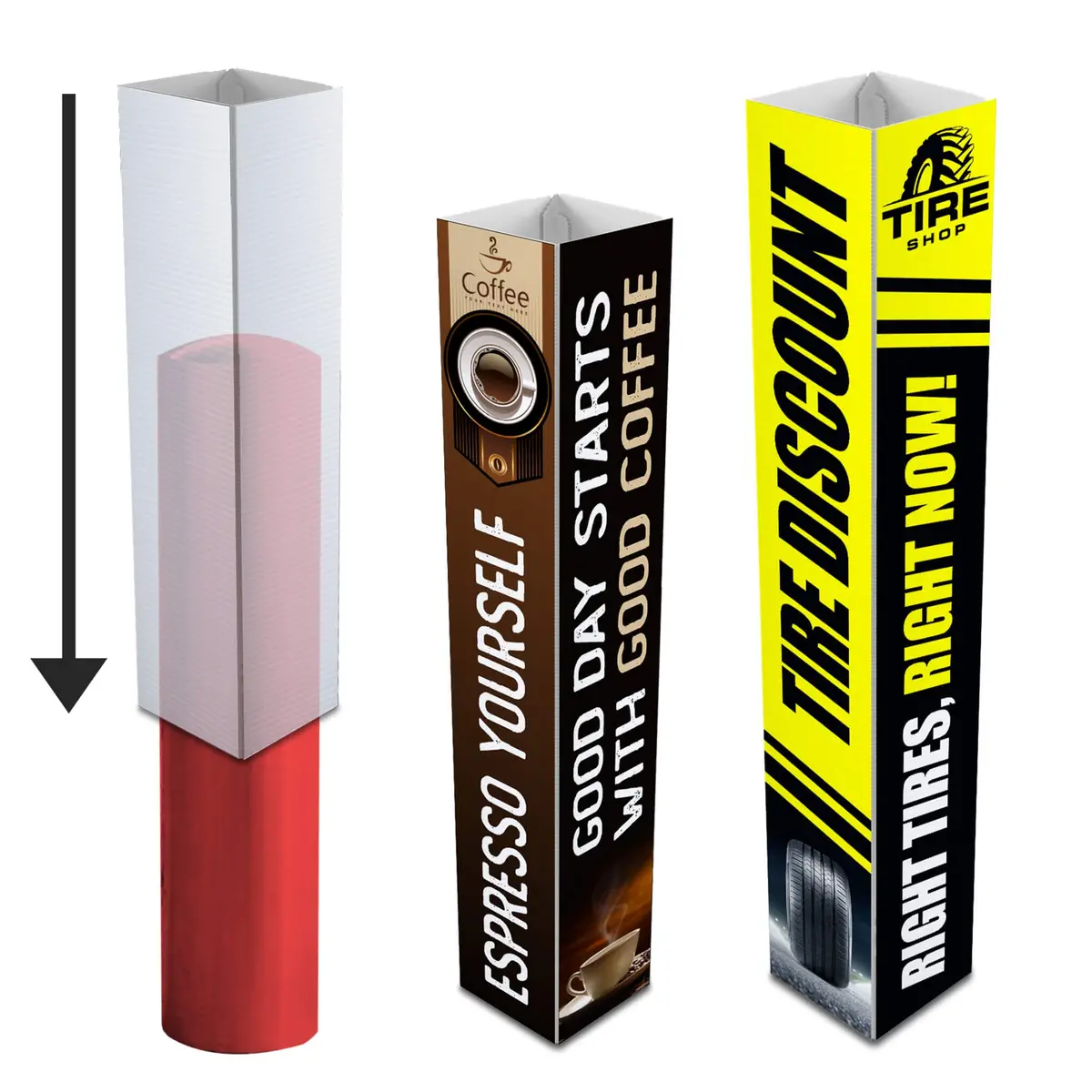 Custom Coroplast Bollard Covers 1