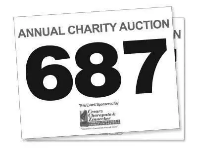 Custom Full Page Bid Card - Black Ink - Numbered (500/Pack) 1