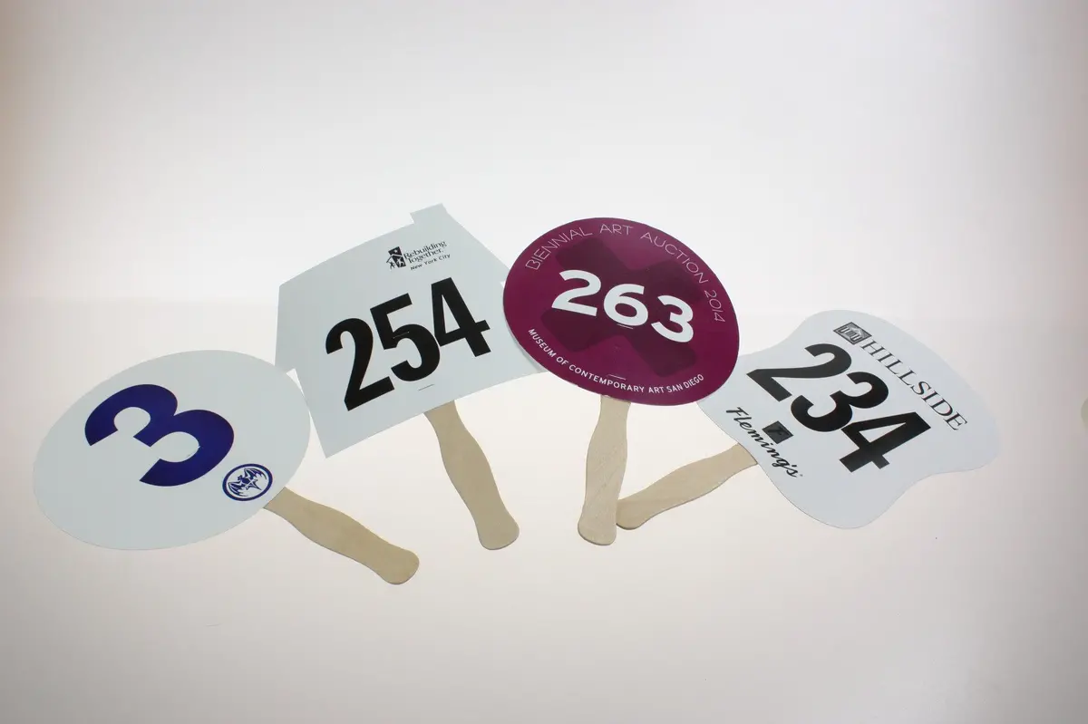 Custom Shape Paddle - Single Color - Numbered (100/Pack) 1