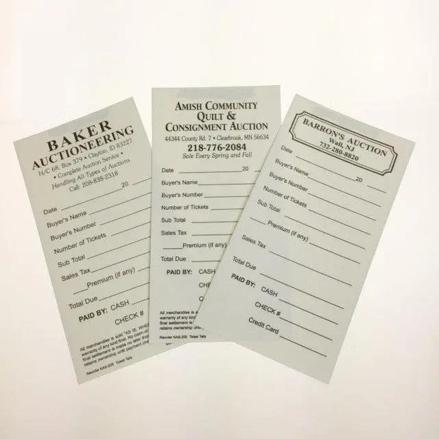 Custom 2-Part Ticket Tallies (500/Pack) 1