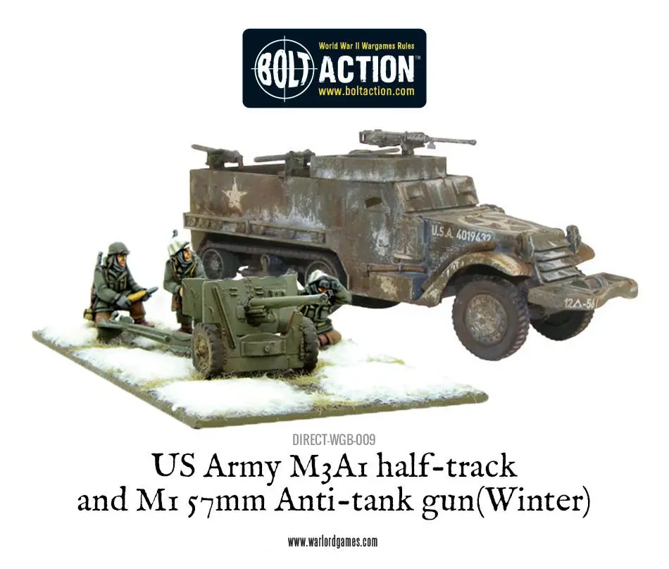 Us Army M3a1 Half-Track With M1 57Mm Anti-Tank Gun (Winter) 1