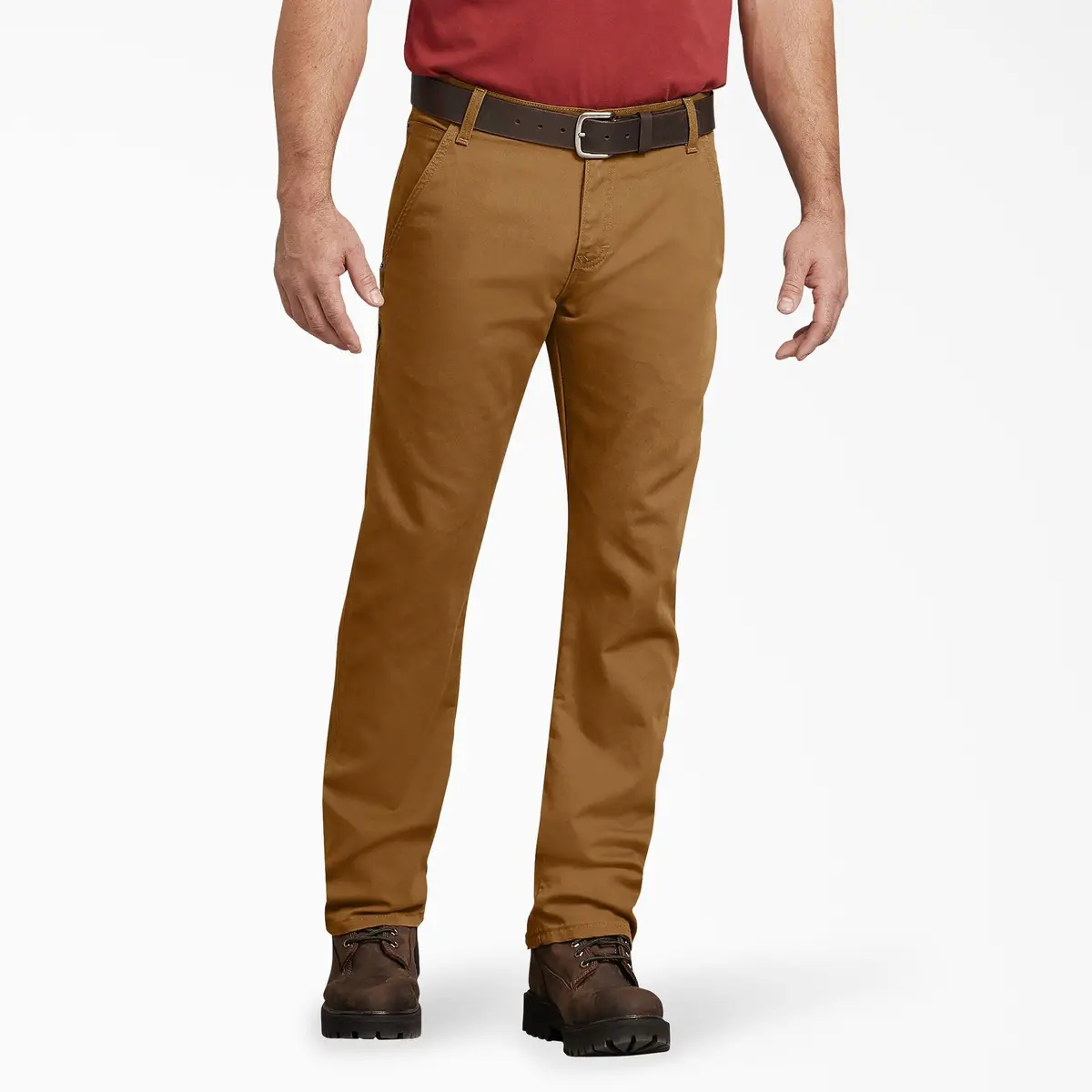 Dp802 Flex Regular Fit Duck Carpenter Pants, Stonewashed Brown Duck 1