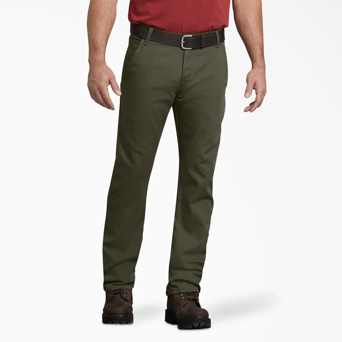 Dp802 Flex Regular Fit Duck Carpenter Pants, Stonewashed Moss Green 1