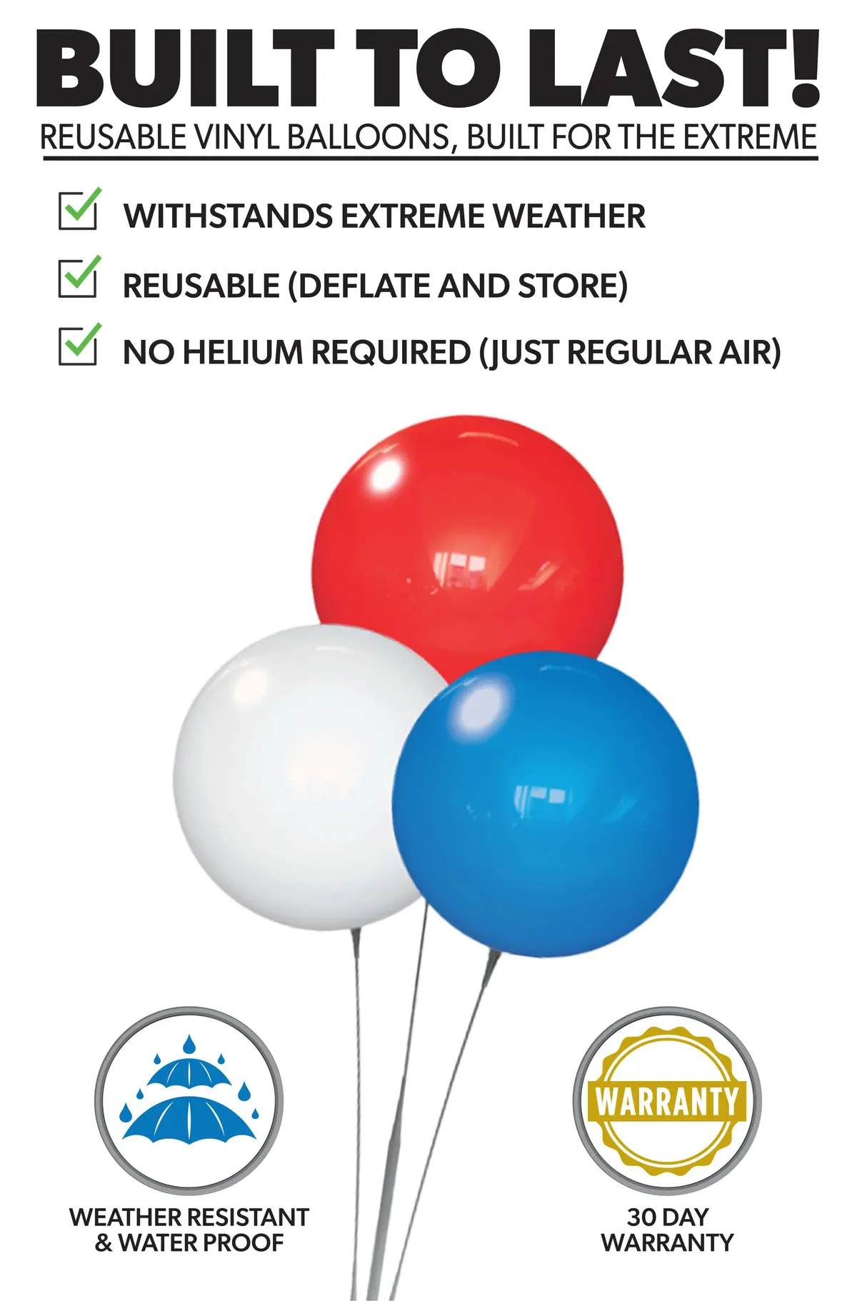Reusable Vinyl Balloon Light Pole Kit - 1 Balloon 3