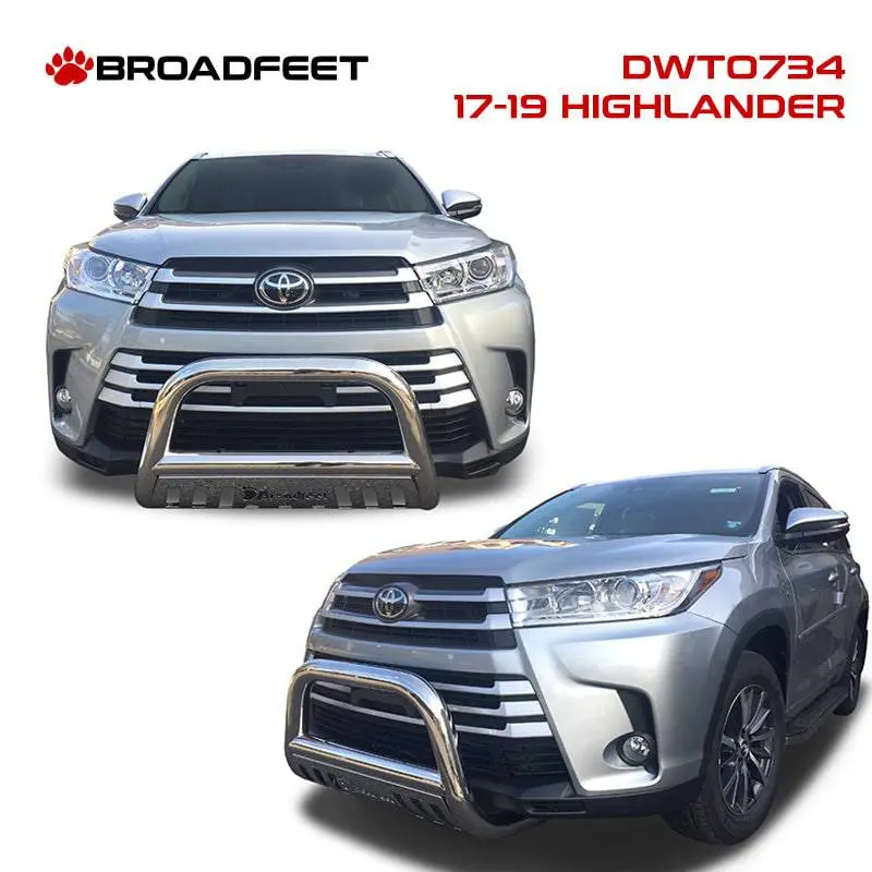 Front Bull Bar With Skid Plate (Dwto735) Bumper Guard Fits Toyota Highlander 2017-2019 1