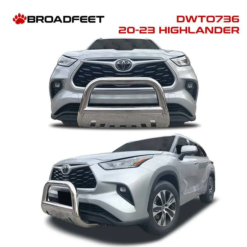 Front Bull Bar With Skid Plate (Dwto736) Bumper Guard Fits Toyota Highlander 2020-2025 1