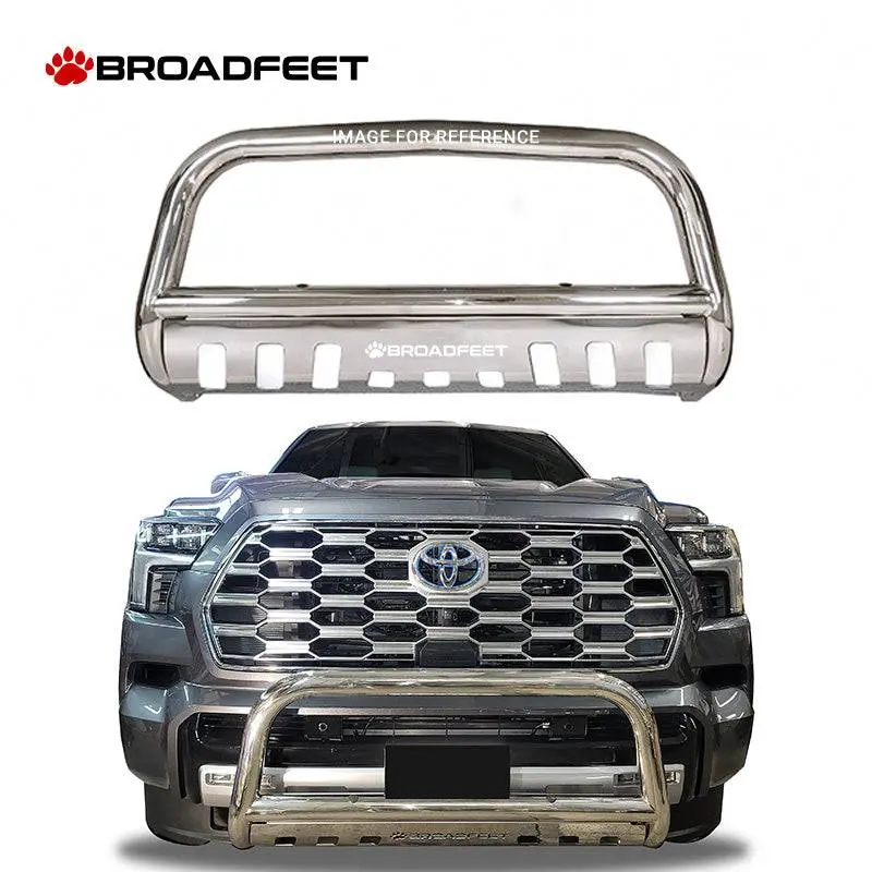 Front Bull Bar With Skid Plate (Dw8) Straight Style Bumper Guard Fits Toyota Sequoia 2023-2025 1