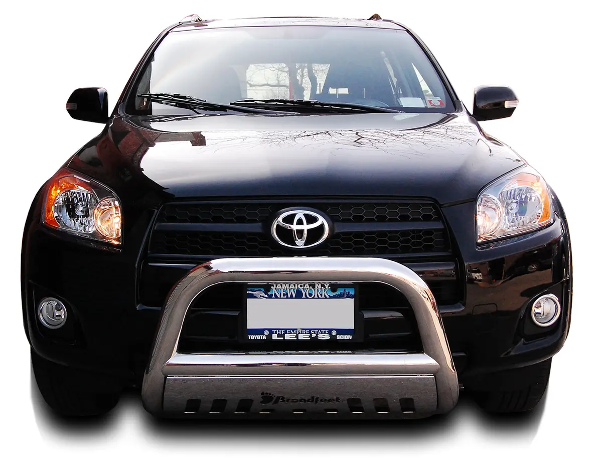 3" Bull Bar With Skid Plate - Wide Design Fits: 2006-2018 Toyota Rav4 And 2015-2021 Lexus Nx In Stainless Steel 1