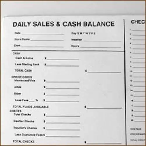 Daily Sales & Balance Form (50/Pad) 1