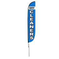 Dry Cleaners Feather Flag Blue 2