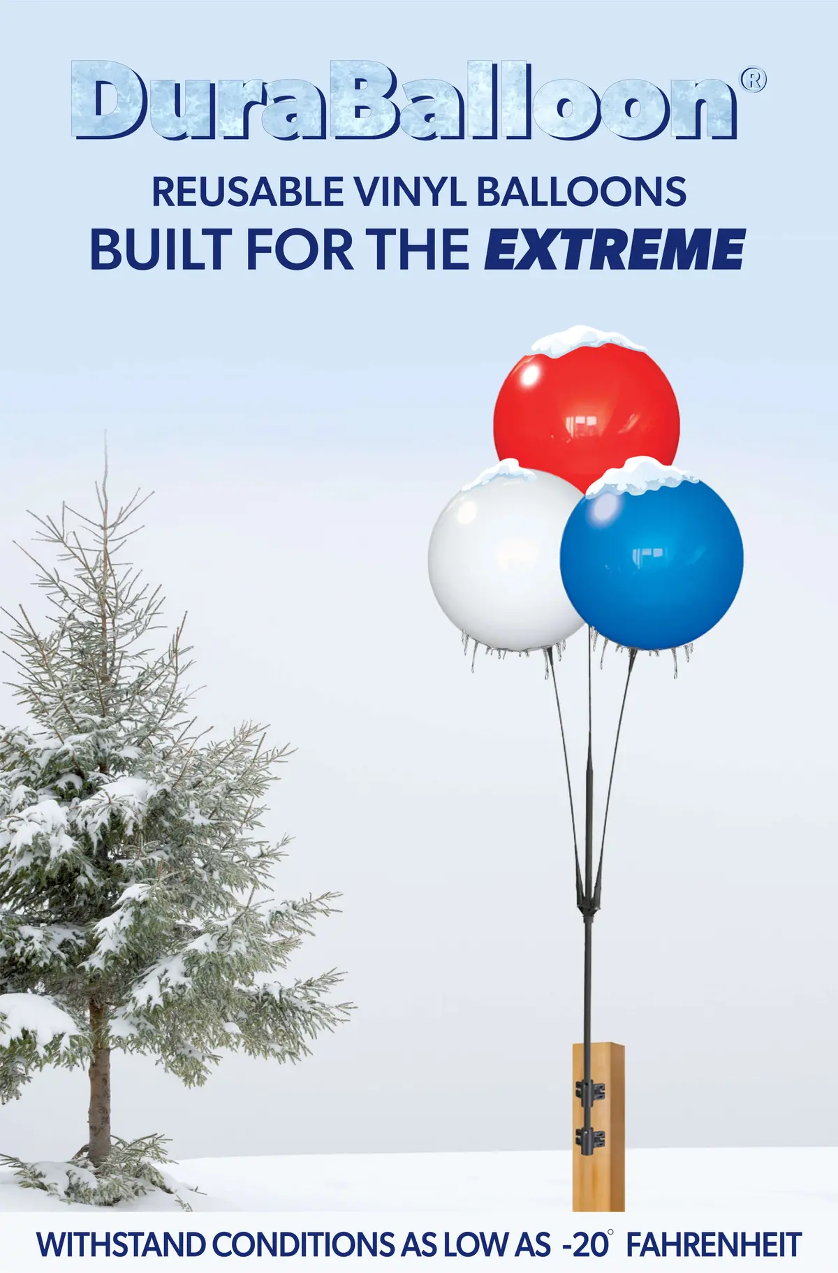 Reusable Vinyl Balloon Light Pole Kit - 1 Balloon 2