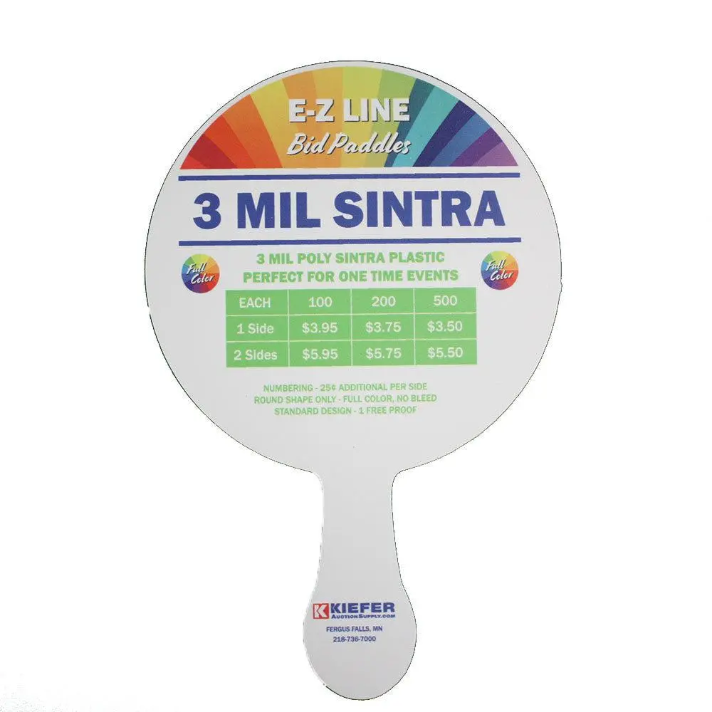 E-Z Line Bid Paddles (Min. 25) 2