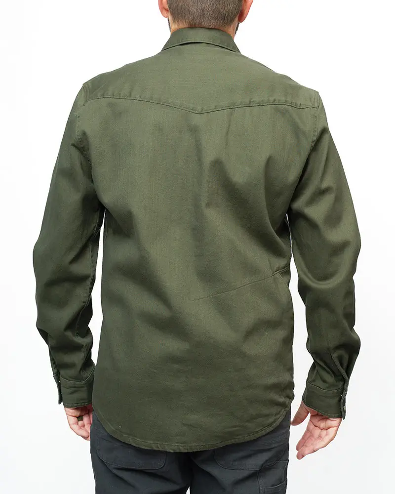 Earl Denim Shirt - Dusty Olive 3