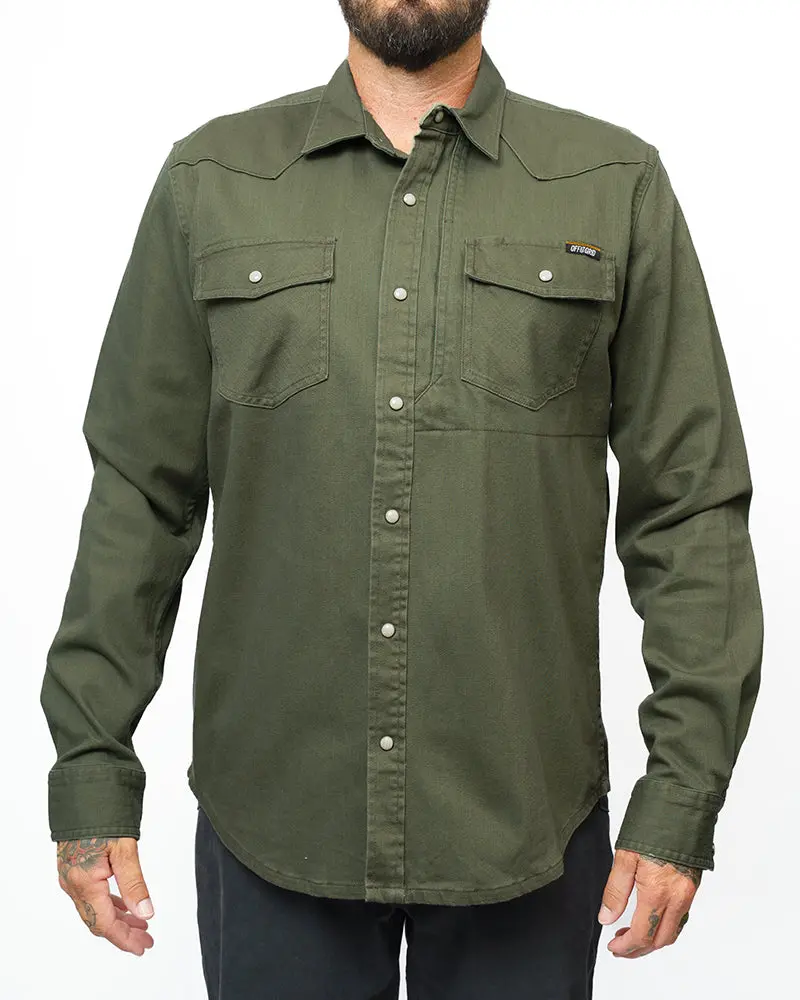 Earl Denim Shirt - Dusty Olive 5