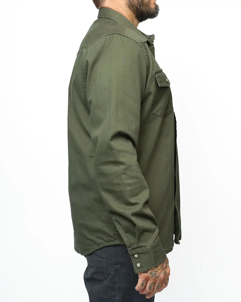 Earl Denim Shirt - Dusty Olive 6