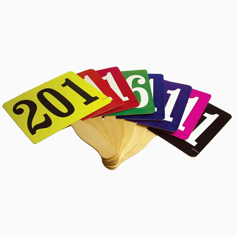 Extra Bold Colored Bid Paddles, Stock (100/Pack) 1