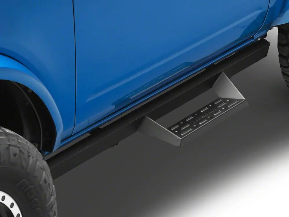 Barricade Canyon Drop Side Steps – Textured Black, 2-Door 2021–2025 Ford Bronco
