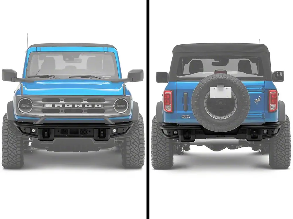 Barricade HD Tubular Front & Rear Bumper Set with LED Fog Lights – Ford Bronco (2021–2025, Excludes Raptor)