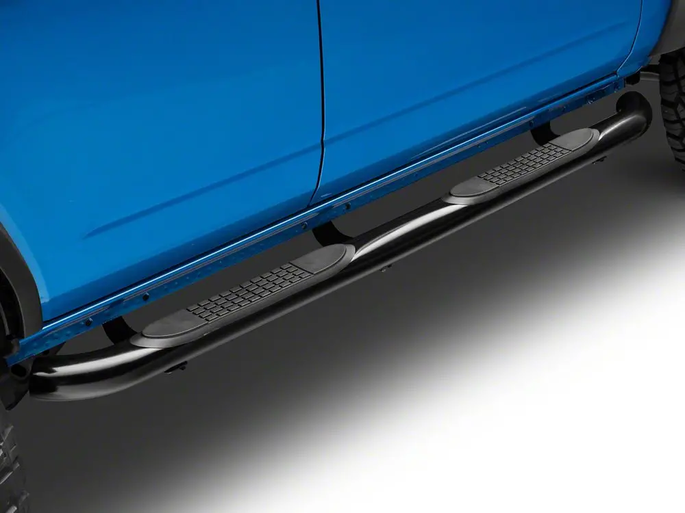 Barricade 3-Inch Side Step Bars in Matte Black for 2021–2025 Ford Bronco 4-Door