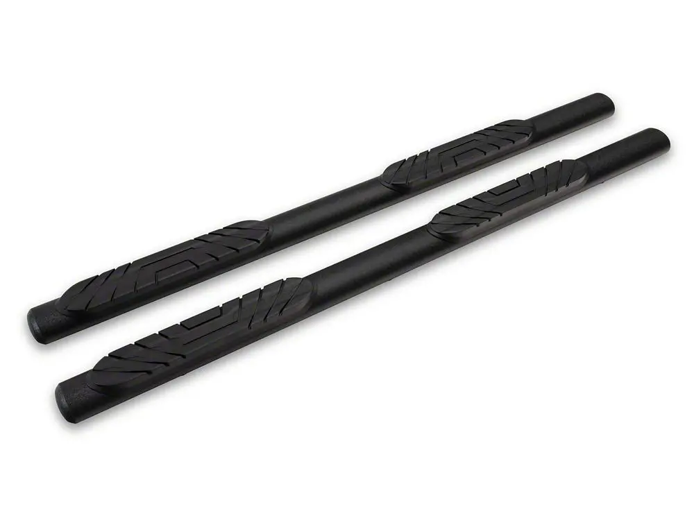 Barricade 4-Inch Oval Straight Side Step Bars; Heavy Textured Black (21-25 Bronco 4-Door) 2
