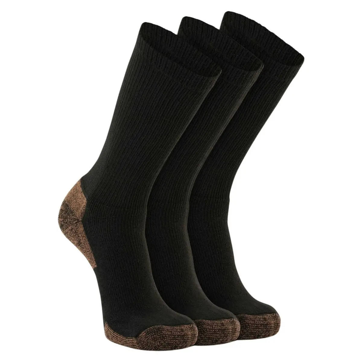 3-Pair Value Pack Midweight Crew - Black 1