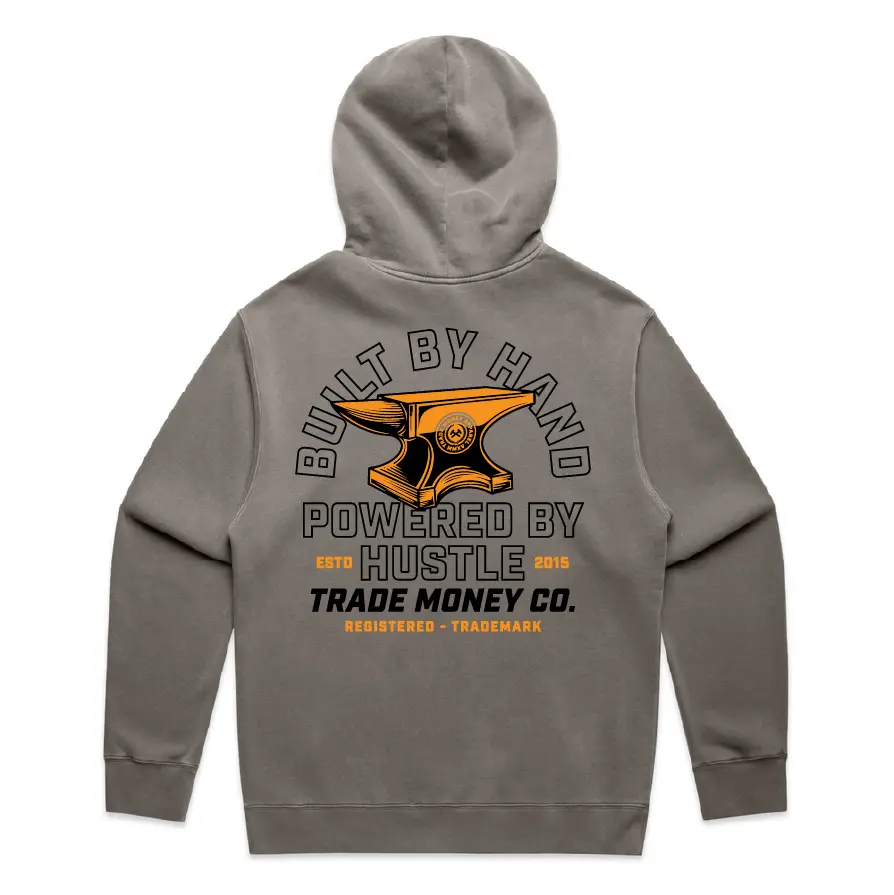 Built By Hand Heavy Hoodie, Faded Grey 1