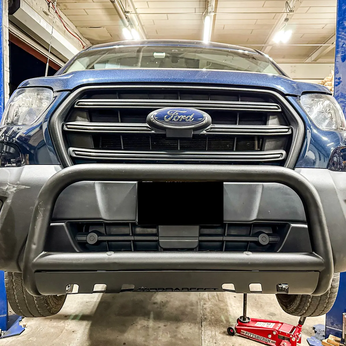 Front Bull Bar With Skid Plate (Dw8) Straight Style Bumper Guard Fits Ford Transit 2015-2025 1