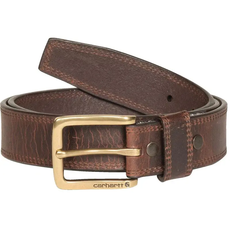 Leather Engraved Buckle Hamilton Belt - Brown 1
