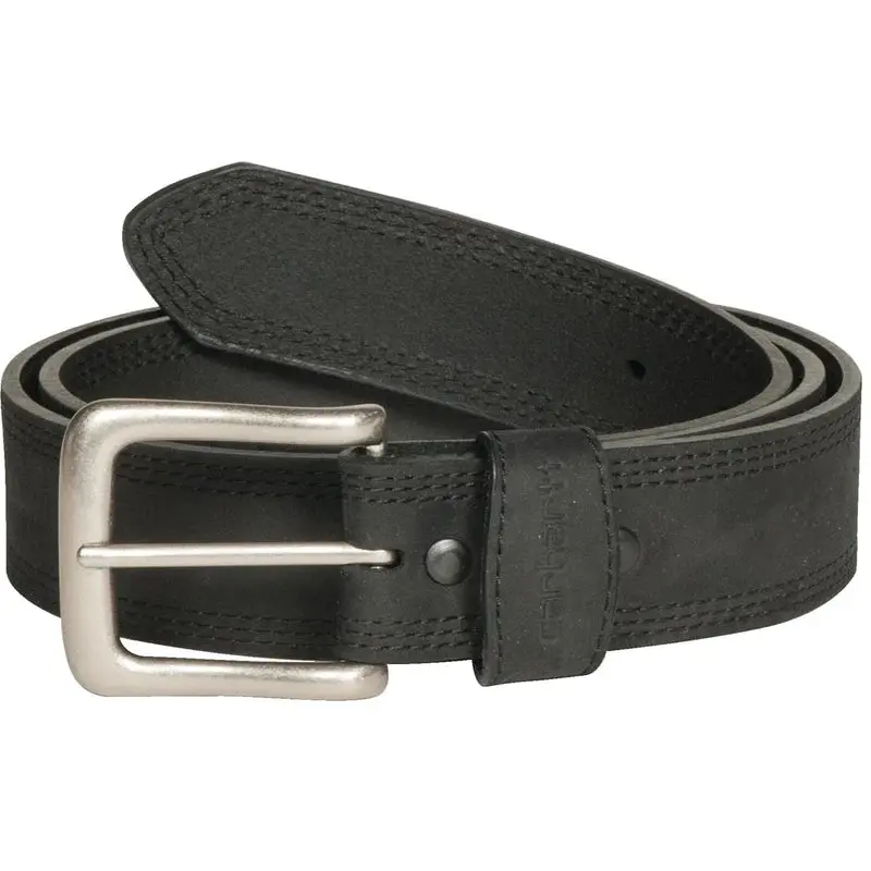 Leather Triple Stitch Detroit Belt - Black 1