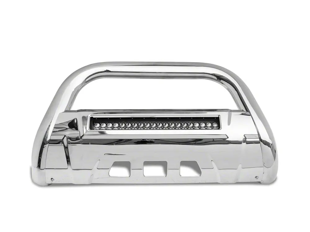 Barricade 3.50-Inch Bull Bar With Skid Plate And 20-Inch Led Light Bar; Stainless Steel (15-22 Canyon) 2