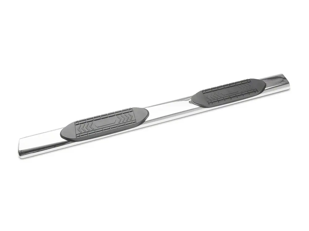 Barricade 5-Inch Oval Straight End Side Step Bars; Stainless Steel (15-22 Canyon Crew Cab) 2