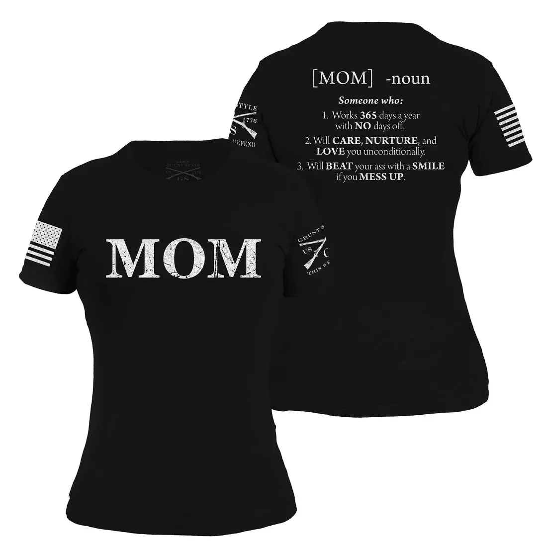 Women's Mom Defined Tee - Black 1