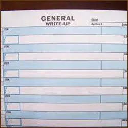 General Write-Up Form (100/Pack) 1 Or 2-Part 1