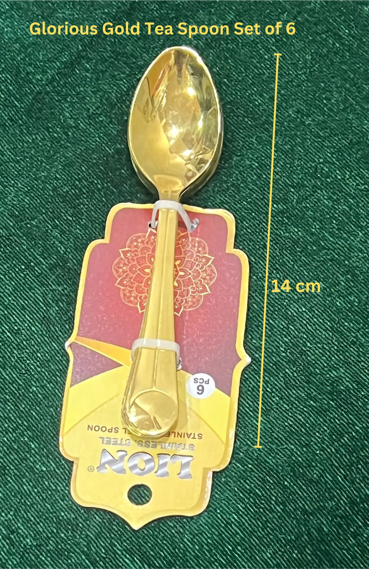 Lion Stainless Steel Gold Polish Spoon | Kitchen & Dining | For Daily Use | Party Use 1