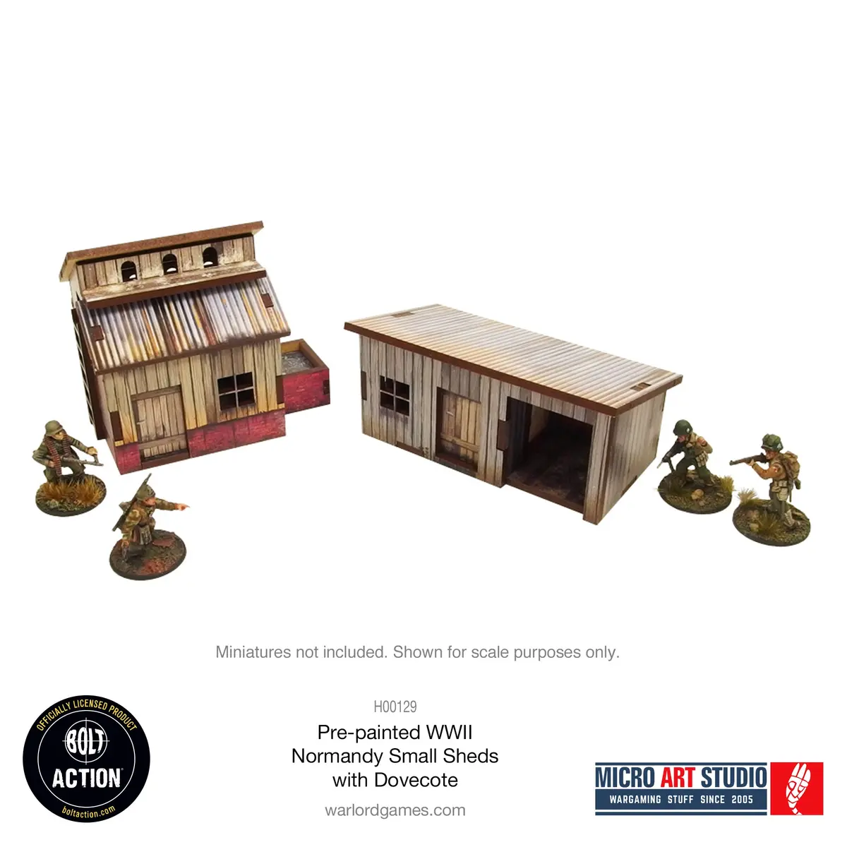 Pre-Painted Ww2 Normandy Small Sheds With Dovecote 1